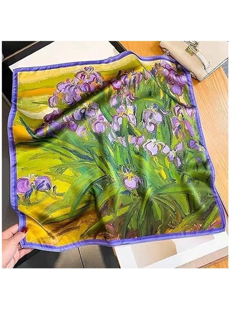 Captaintech 100% Mulberry Silk Neck Scarf 21"x21" Small Square Scarfs for Women, Silk Bandana, Square Silk Scarf for Women, Bag Handle Scarf - Image 5