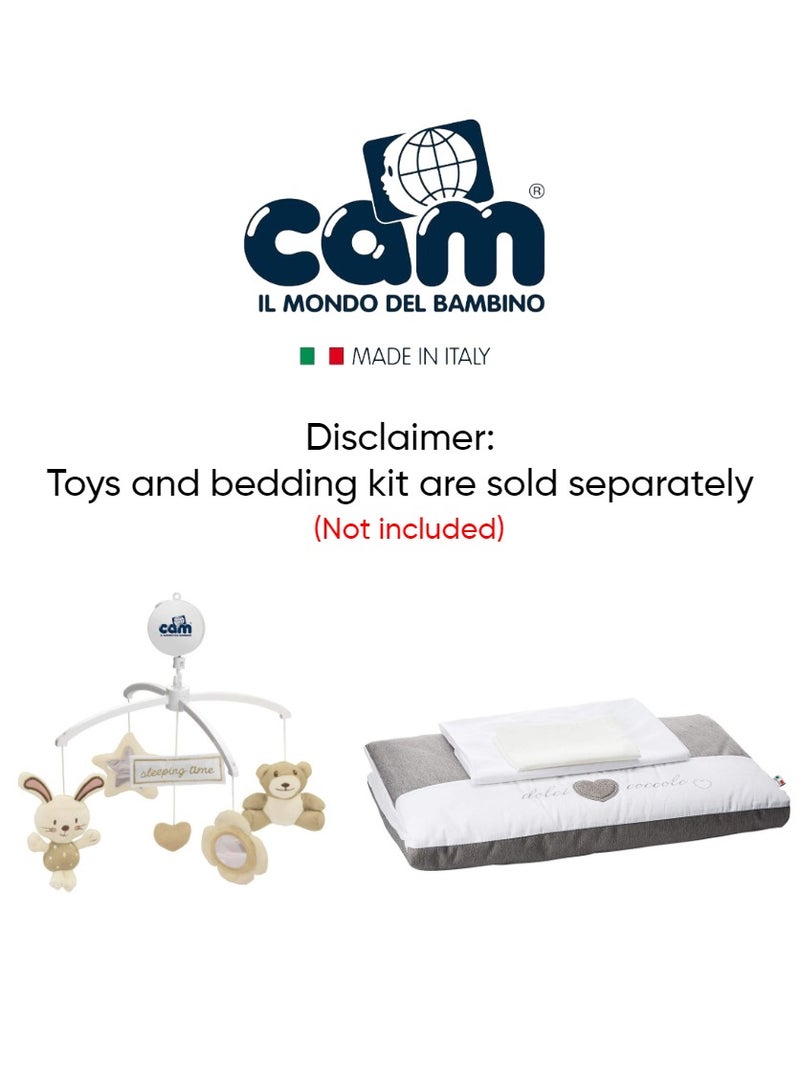 cam سرير أطفال Cullami Co - بني، وظيفة النوم المشترك، سرير أطفال محمول وقابل للتحويل مع ناموسية - Image 3