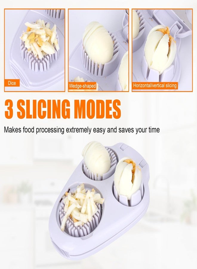 Penitue 3-in-1 Egg Slicer with Cleaning Brush, 3 Slice Modes Egg Cutter Stainless Steel Dicer Multipurpose Kitchen Chopper Utensil for Hard Boiled Eggs Strawberry Tomato Butter Mushroom - Image 5