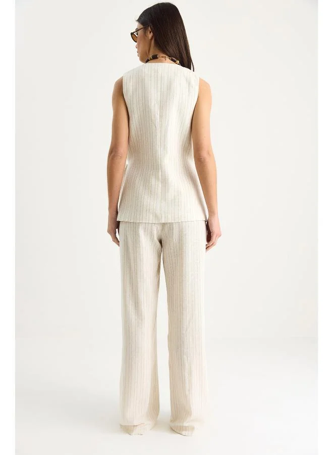 جينجر Button Up Vest Top & Pant Coord Set