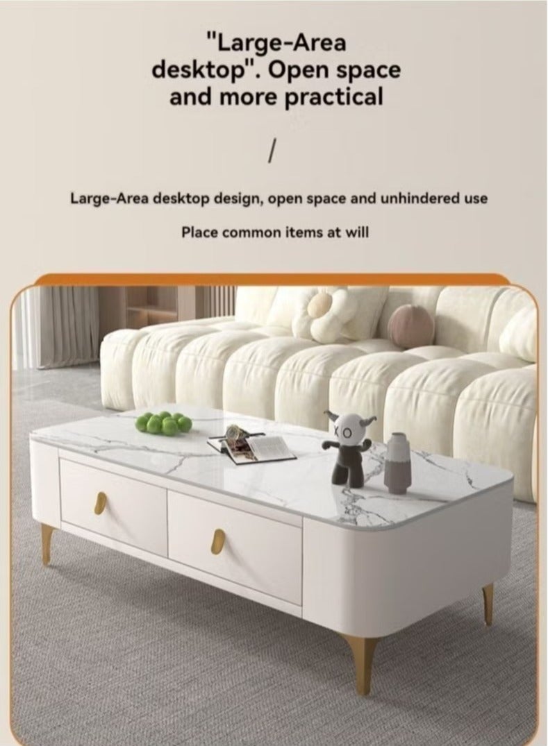 Generic Light Luxury Glass Tea Table Simple Small Family Living Room Modern Square Storage Tea Table Soft Bag TV Cabinet Combination  - Image 4