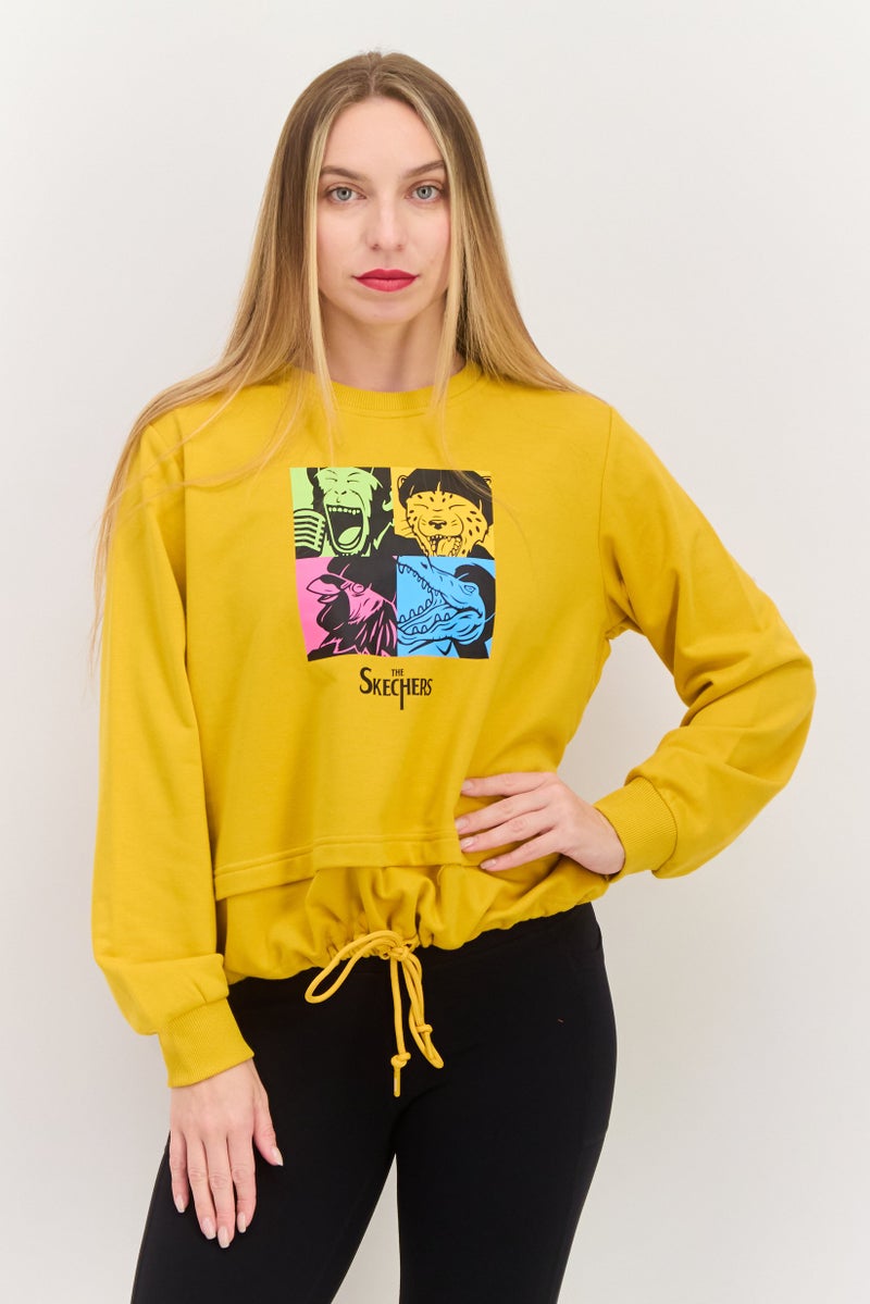 SKECHERS Women Sportswear Fit Training Sweatshirt, Golden Yellow  - Image 1