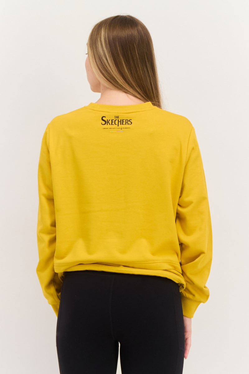 SKECHERS Women Sportswear Fit Training Sweatshirt, Golden Yellow  - Image 2