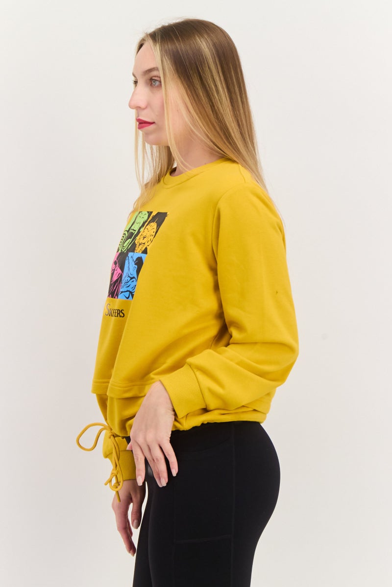 SKECHERS Women Sportswear Fit Training Sweatshirt, Golden Yellow  - Image 3