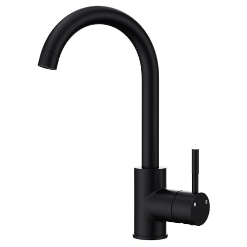 GIMILI Black Bar Sink Faucet, Modern Bar Single Hole, Prep Wet Small for Kitchen Farmhouse RV Camper Outdoor Utility Bathroom - Image 5