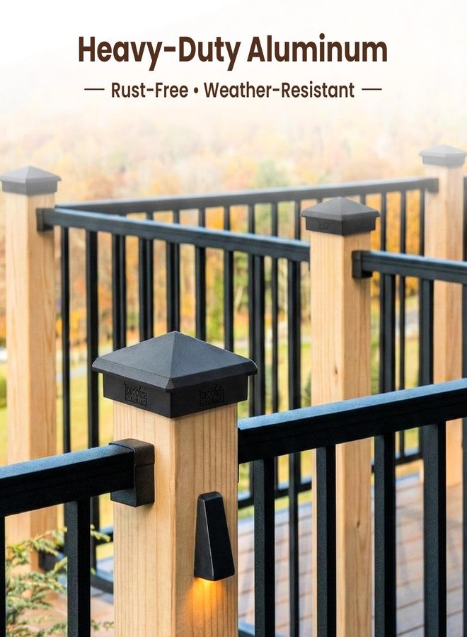 Decorex Hardware Heavy Duty Aluminium Pyramid Post Cap for Wood Posts - Black 3.5" x 3.5" Black DHPPC35 - Image 2