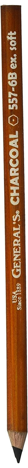 General's General Pencil 557-6B-BP Generals Charcoal Pencil 6B 2 Each, 2 Count (Pack of 1), Black - Image 1