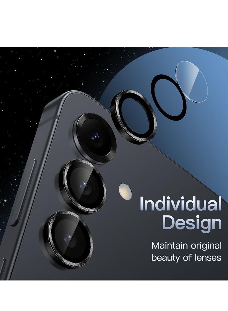 BORTONY Samsung Galaxy S25 5G Camera Lens Protector 9H Tempered Glass Metal Individual Ring Cover Easy Installation For Samsung Galaxy S25 6.2-inch  - Image 3