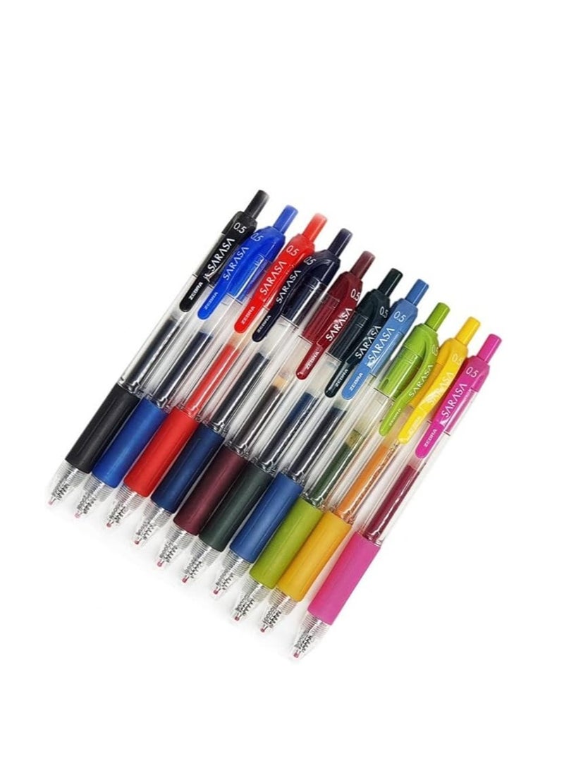 ZEBRA 10-Piece Sarasa Clip Gel Ink Pen Set Multicolour  - Image 1