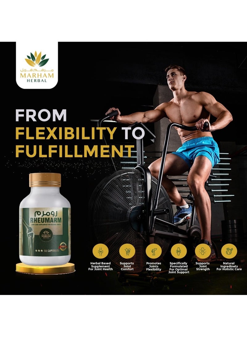 MARHAM HERBAL Rheumarm Joint Support Capsules – Advanced Herbal Formula for Knee Pain Relief, Arthritis Support, Bone Strength & Cartilage Care | Natural Anti-Inflammatory Supplement | 60 Capsules - Image 2