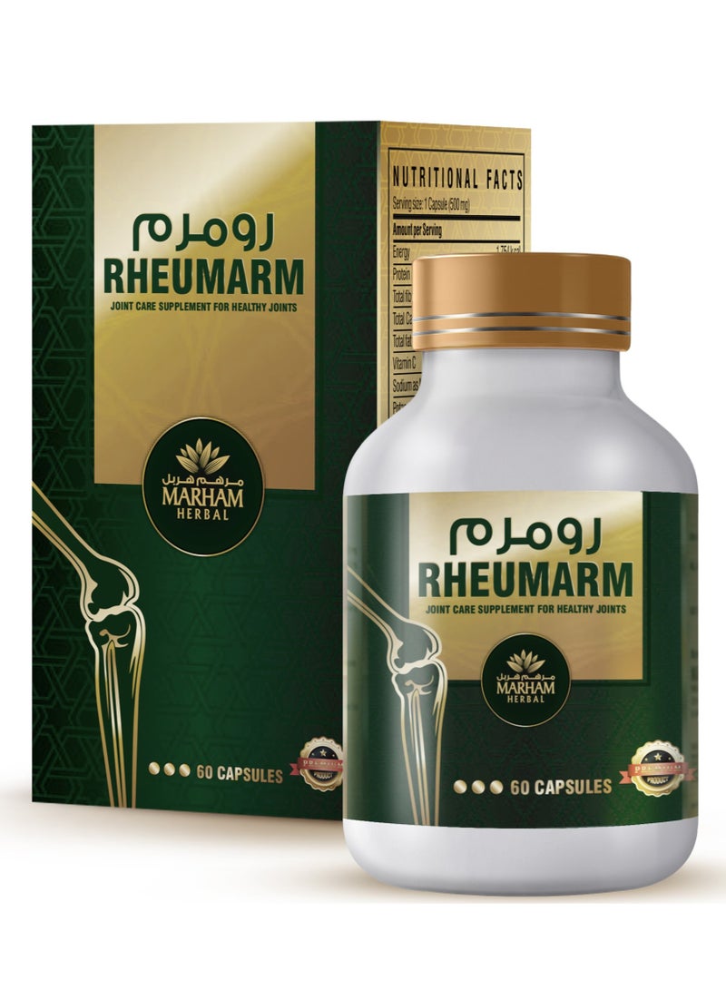 MARHAM HERBAL Rheumarm Joint Support Capsules – Advanced Herbal Formula for Knee Pain Relief, Arthritis Support, Bone Strength & Cartilage Care | Natural Anti-Inflammatory Supplement | 60 Capsules - Image 1
