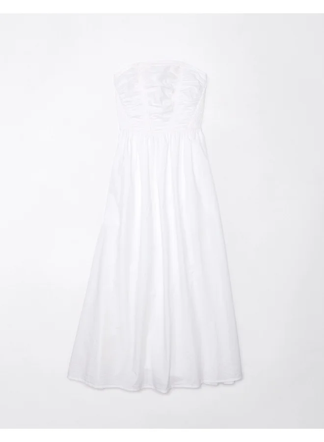 American Eagle Strapless Cotton poplin Midi Dress