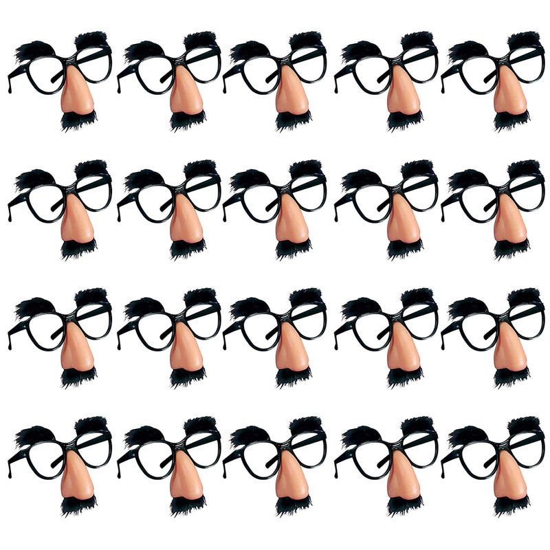 PPXMEEUDC 20 PCS Disguise Glasses with Funny Nose Funny Glasses with Eyebrows and Mustache Perfect Party Favors for Costume Halloween and Birthday Parties - Image 3