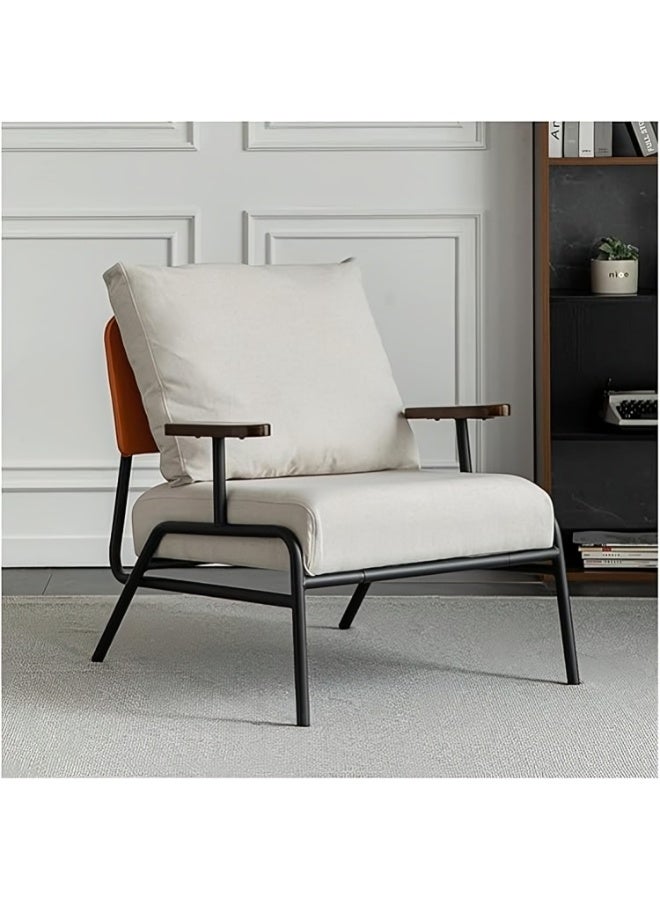 NZONE STORE Luxury Leather Arm chair with Metal Legs || beige - Image 1