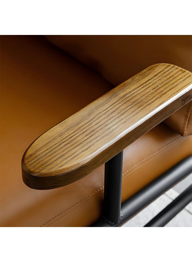 NZONE STORE Luxury Leather Arm chair with Metal Legs || beige - Image 5