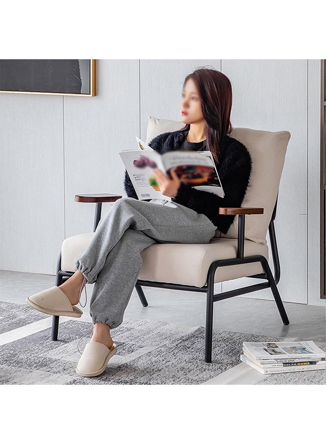 NZONE STORE Luxury Leather Arm chair with Metal Legs || beige - Image 3