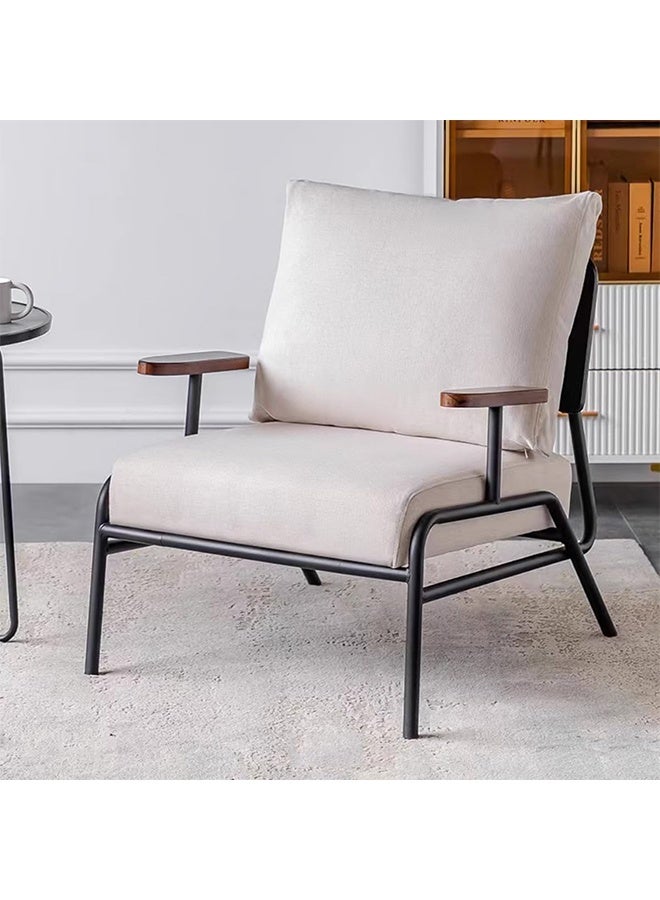 NZONE STORE Luxury Leather Arm chair with Metal Legs || beige - Image 2