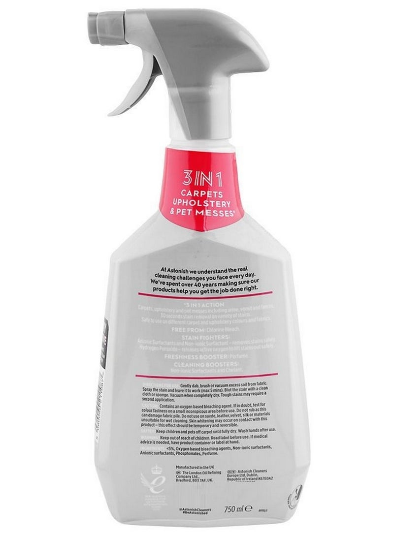 Astonish Oxy Active Foaming Carpet Stain Remover Spray Deep Cleaning Upholstery Cleaner For Rugs Pet Odours Tough Spills Wool Safe Approved Household Solution For Fresh Revitalised Fabrics 750 ML - Image 2