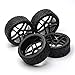 Jiuwu 4pcs Wheel Rim Rubber Tires RC 18 OffRoad Tyre 17mm Hexagonal Joint Black - Image 2