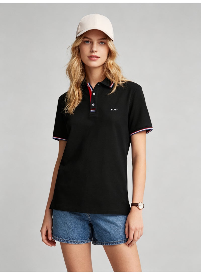 BOSS Unisex Short Sleeve Polo Shirt Casual Everyday Wear Black - Image 5