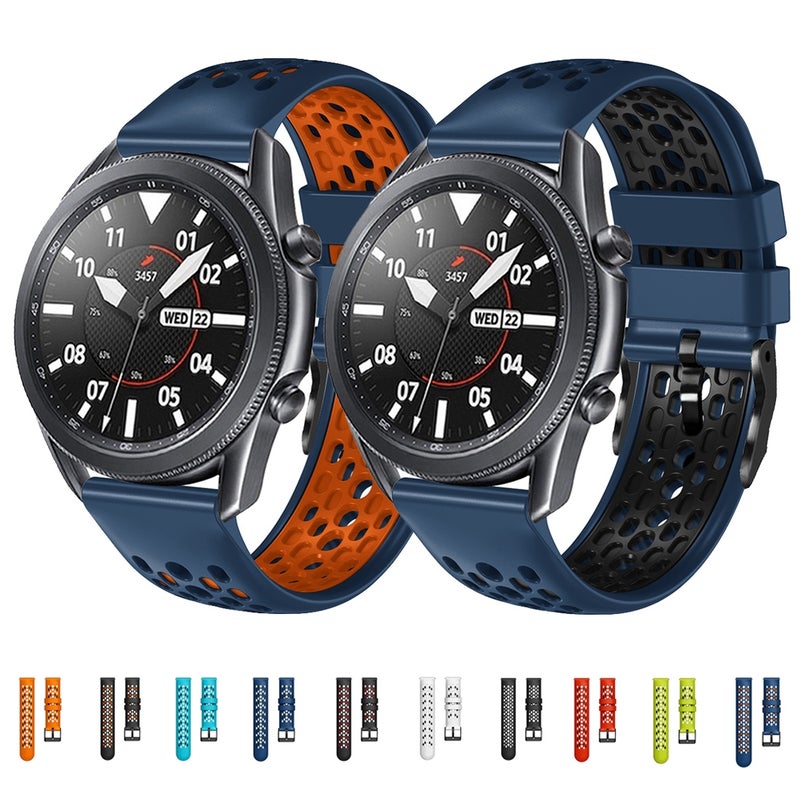 For Samsung Gear S3 Frontier 22Mm Two-Color Breathable Silicone Watch Band(Black+Grey) - Image 3