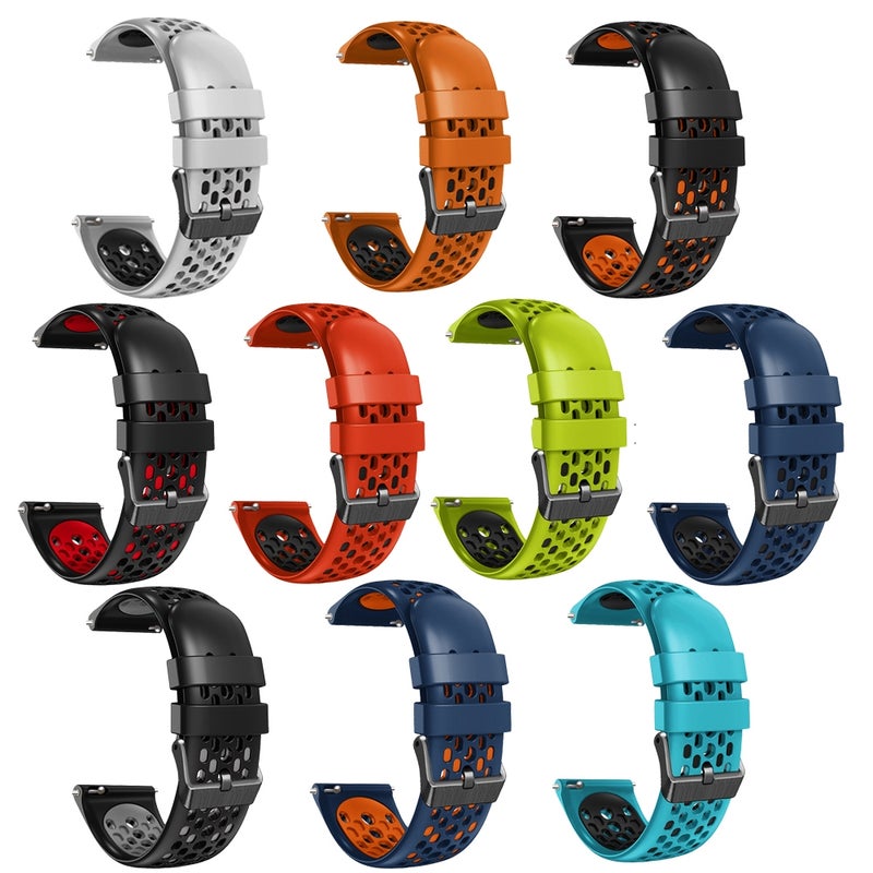 For Samsung Gear S3 Frontier 22Mm Two-Color Breathable Silicone Watch Band(Black+Grey) - Image 4