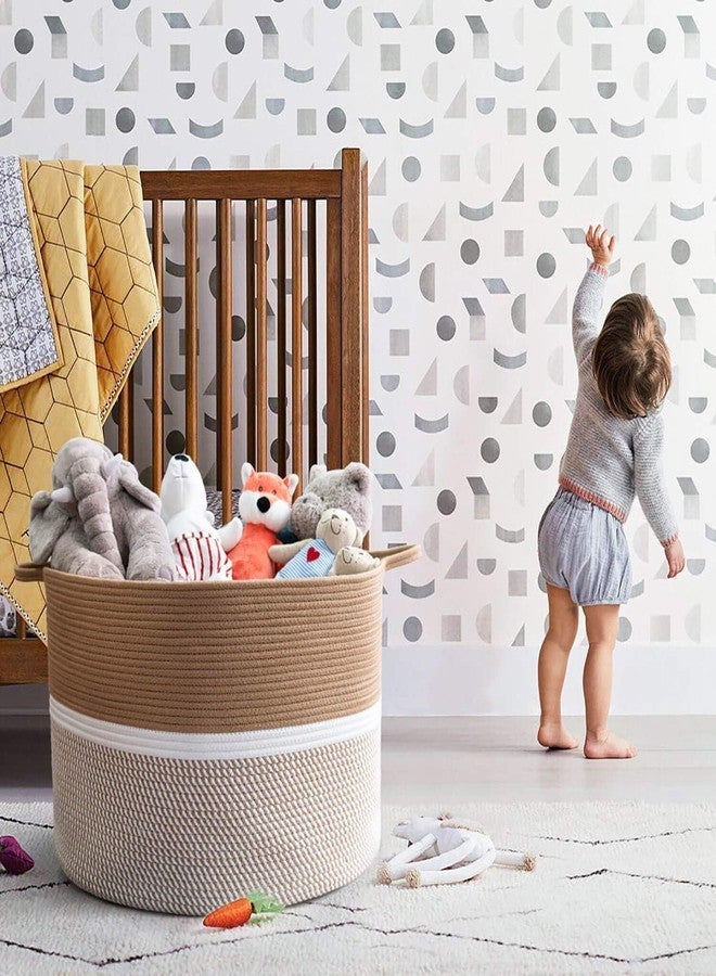 Star Choice Decor Decorative Cotton Rope Woven Laundry Basket for Extra Storage of Dirty Clothes, Toys and Blankets in Bathroom, Baby Room and Living Room (BD-02, 15x13 Inches) - Image 5