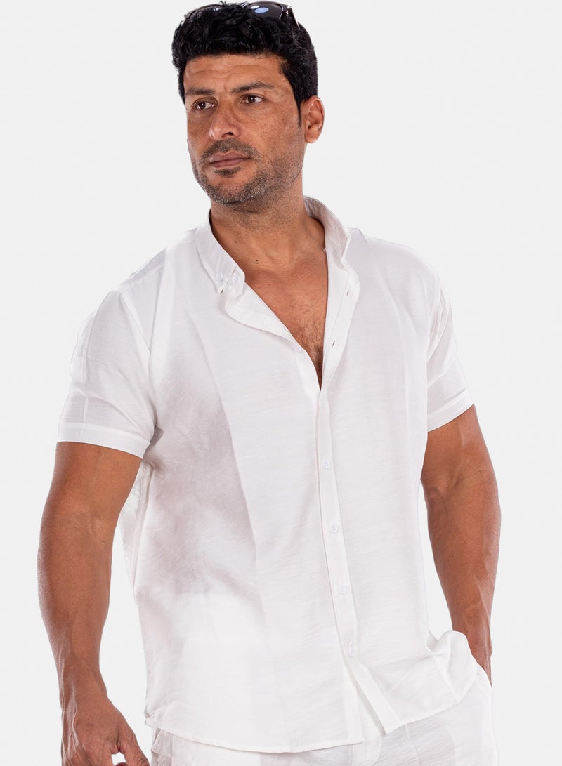White Eagle Sahil Shirt | Men's Linen-Alternative Full-Button Shirt - Image 1