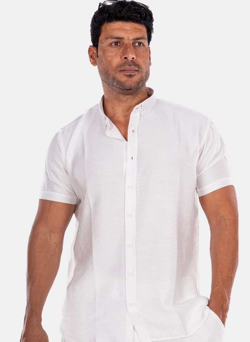 White Eagle Sahil Shirt | Men's Linen-Alternative Full-Button Shirt - Image 5