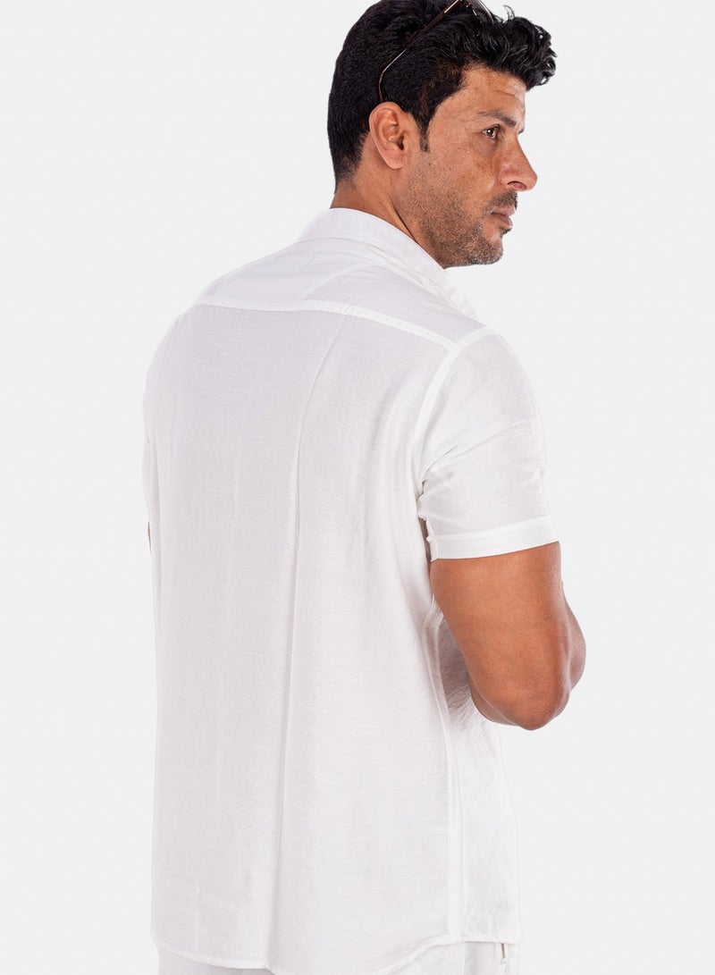 White Eagle Sahil Shirt | Men's Linen-Alternative Full-Button Shirt - Image 2