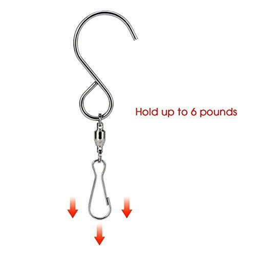 SINGARE Swivel Clip Hanging Hooks Stainless Steel for Hanging Wind Spinners Wind Chimes Crystal Twisters Party Supply-12 Pack (Swivel Hooks) - Image 5