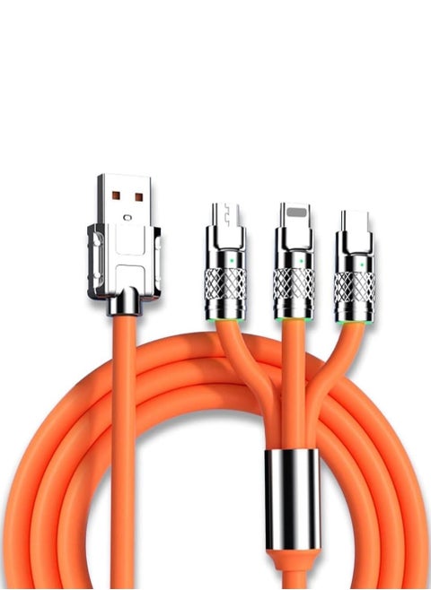 3 in 1 Fast Charging Cable For Micro + Lightning + Type-C 2.4A
