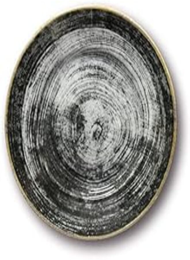Saturnia Saturnia Porcelain Dessert plate 21 cm - Black Round - Ischia 