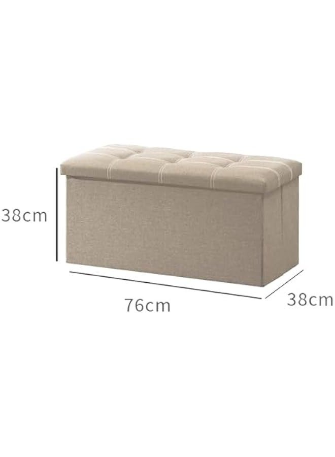 TRASSLE Storage Stool,Foldable Storage Ottoman Box,Padded Seat for Dorm Living Room,Versatile Space-Saving Storage Toy Box,for Bedroom Hallway  - Image 2