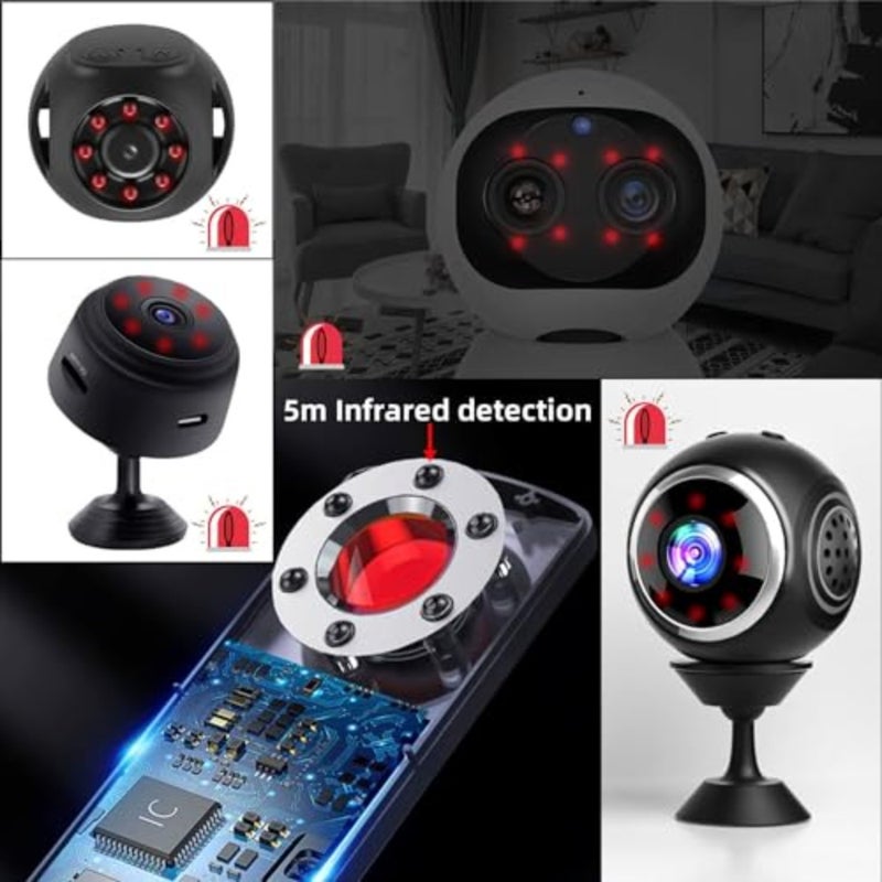 Portable infrared camera and listening device detector for home office travel car use, made of durable ABS plastic, black color, detects hidden cameras and wireless signals - Image 4