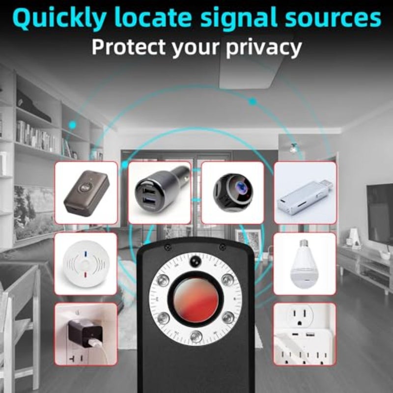 Portable infrared camera and listening device detector for home office travel car use, made of durable ABS plastic, black color, detects hidden cameras and wireless signals - Image 5