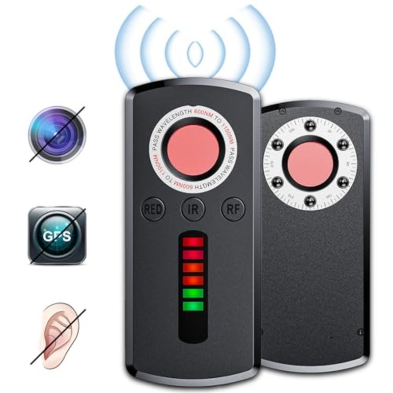Portable infrared camera and listening device detector for home office travel car use, made of durable ABS plastic, black color, detects hidden cameras and wireless signals - Image 1
