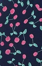 Liquorish Oversized Cherry Print Dress in Navy