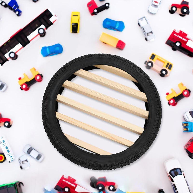 Lineshading Tire Toy Box Wall Car Display Shelf for 1/64 Scale Collectible Cars (Diameter 16 Inches) - Image 3