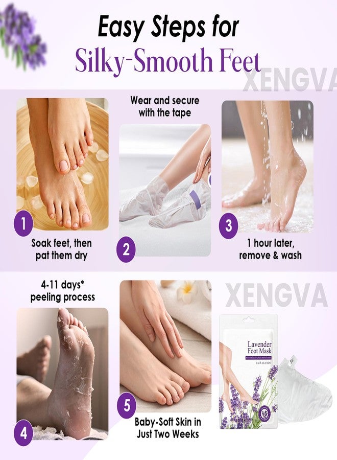 XENGVA Foot Mask | Foot Peel Mask for Women & Men | Dead Skin Remove | Removes Dead Skin & Calluses | Spa Socks Callus Remover | Moisturising Foot Peel Mask | Cracked Callus Remover Hydrating Socks | Peeling & Exfoliating Foot Mask | - Image 5