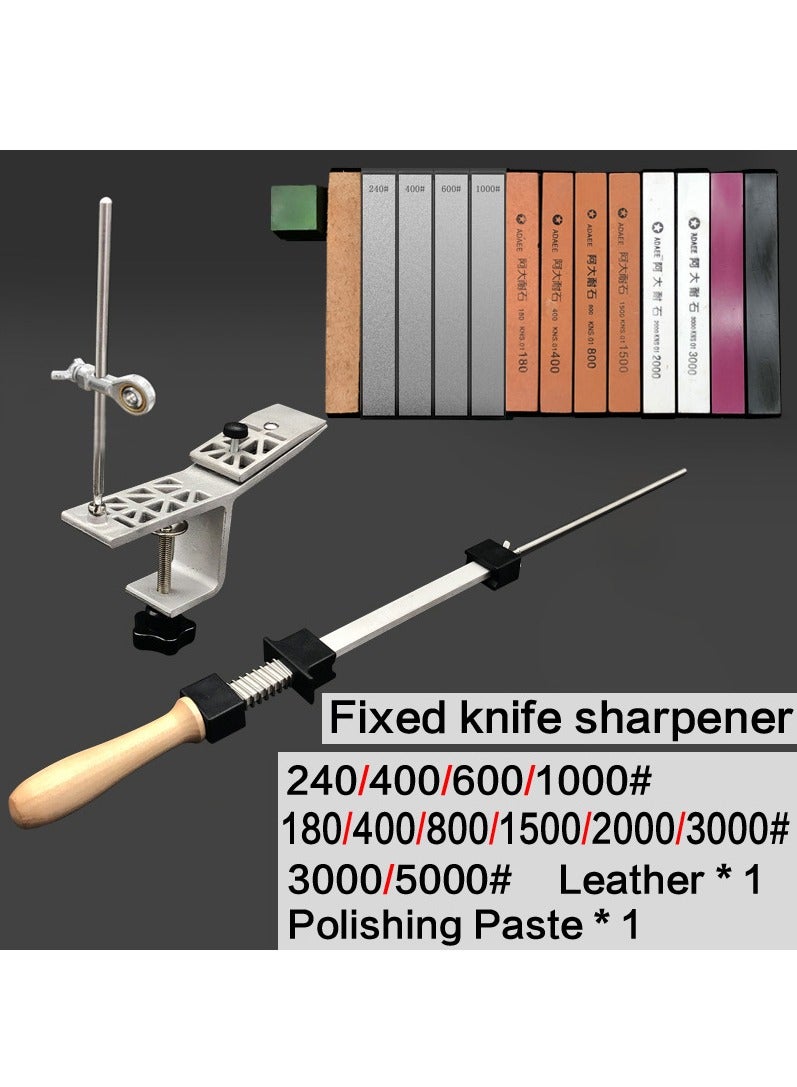 XiuWoo Knife Sharpener System, Precise Angle Adjustment 360° Flipping Design Pro Stainless Steel Knife Sharpeners Set, Fine Grinding Chef Knife Sharpening Kit with 13 Thickened Whetstones with Bases  - Image 1