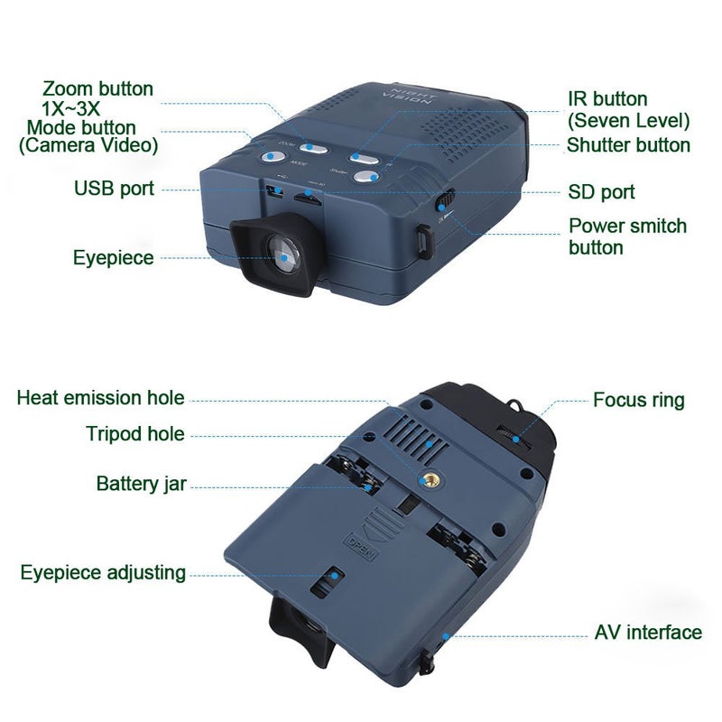 Astromania Astromania Portable Digital Night Vision Monocular New Optics Records Video Image with Micro Sd Card  - Image 2