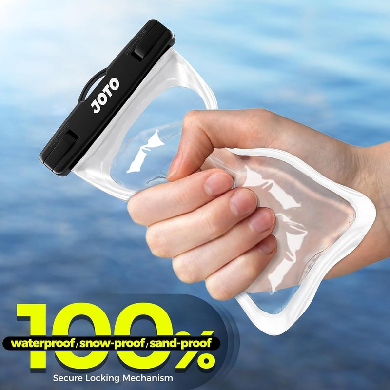 JOTO 2 Pack Waterproof Phone Pouch Case Up to 7", IPX8 Underwater Phone Case Cellphone Dry Bag for iPhone 17/Air 16 15 14 13 12 Pro Max Xs Max XR X 8 7 6S Plus SE/Galaxy S24 S23 S22 S21 -Black & Clear - Image 5