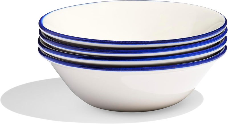 Madein Made In Cookware  Set of 4  Side Bowls  White With Navy Rim  Porcelain  Crafted in England - Image 2
