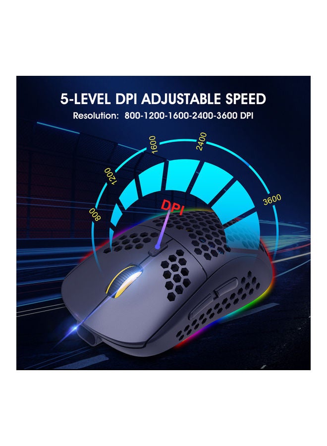 NIBEMINENT Three Mode Wireless Mouse Black - Image 5