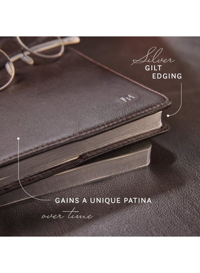 Leatherpress Leather Refillable Journal/Writing Notebook, 120gsm Thick Paper, 160 Pages, (8.6” x 6.1” x .8”), Full-grain African Leather, Heritage Collection, Fedora Black, Dotted - Image 5