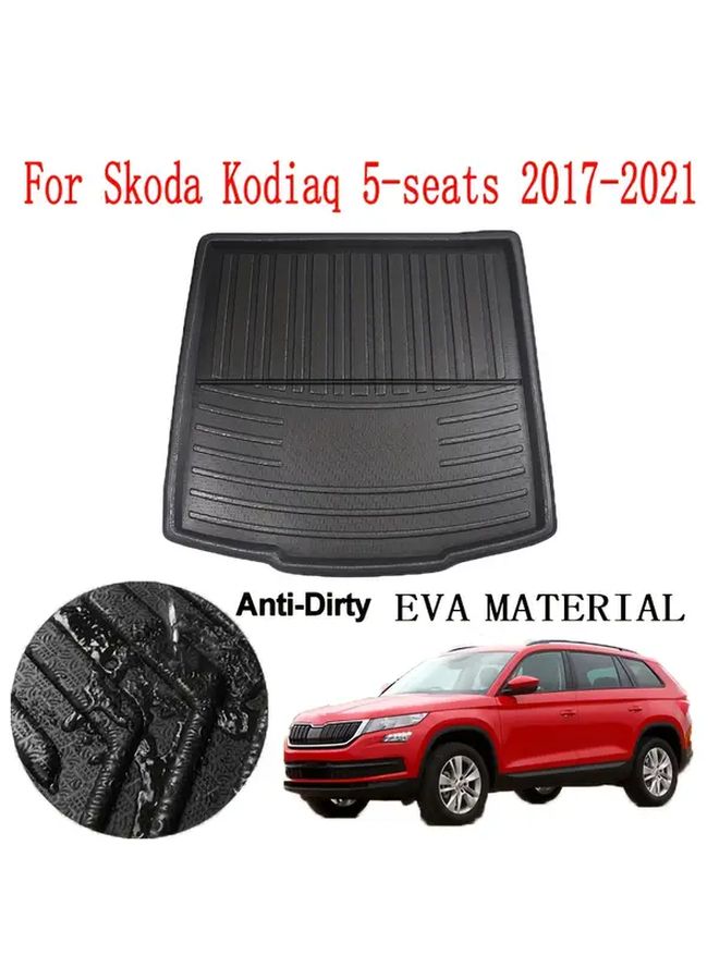 Trunk Mat For Skoda Kodiaq Ns7 5 Seats 2017 2021 Cargo Liner Boot Floor Tray 3d Eva Carpet Black Non Slip Durable Accessories Custom Fit Seamless Design Travel Suv - Image 4
