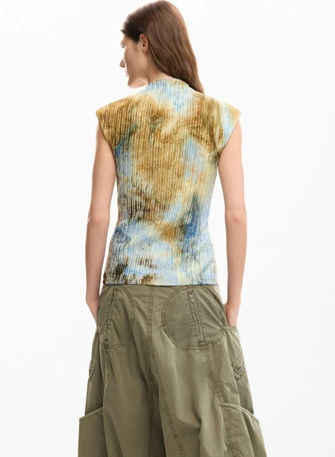 DESIGUAL Multicolour Textured t-shirt for Women | Best Price UAE