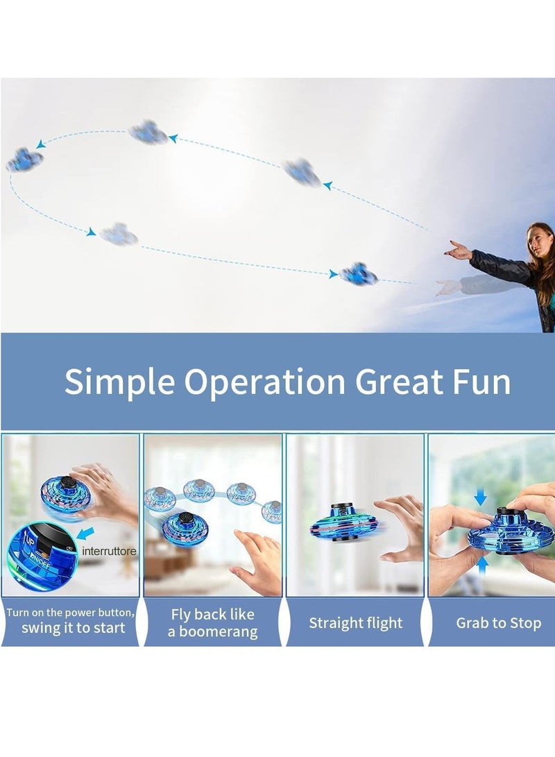 ARGT لعبة سبينر طائرة تعمل بالتحكم اليدوي ARGT | طائرة بوميرانغ صغيرة مع أضواء RGB | كرة سحرية UFO تدور 360° للعب في الداخل والخارج - Image 2