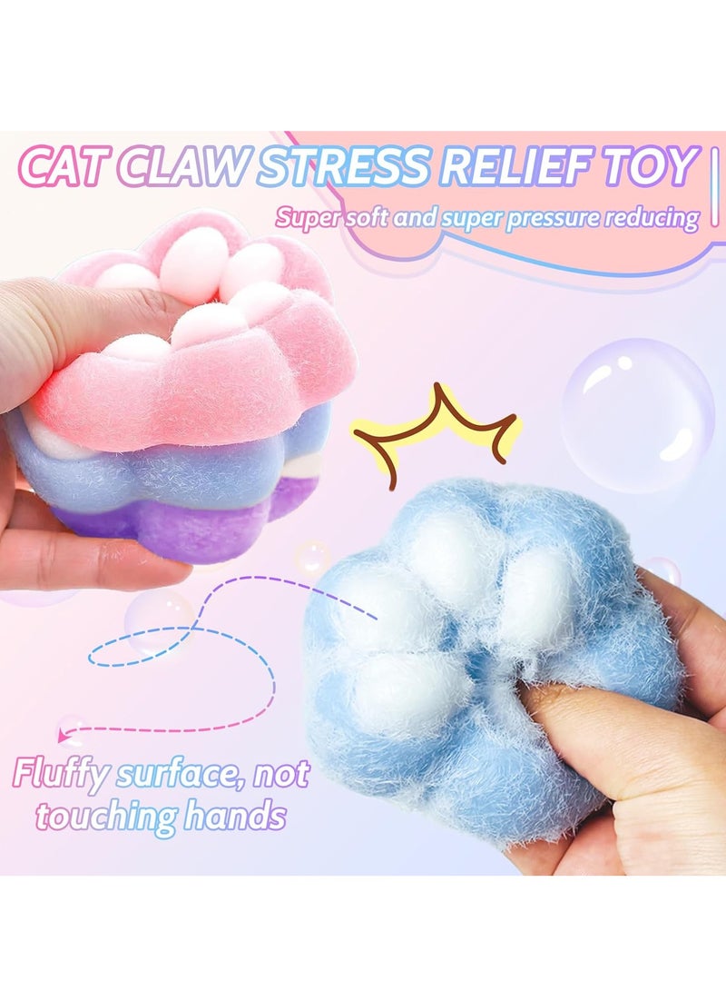 JOGAMS Stress Relief Toy Taba Cat Paw, 4Pcs Squeeze Toys Paw, Cute Sensory Toys, Taba Handmade Soft, Bouncy Stress and Relaxation Toy, Stretchable Springy Fufu Cat Paw, Fidget Toys for Adults - Image 3